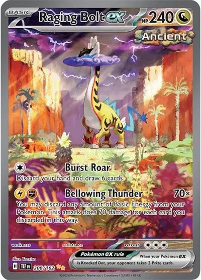 Raging Bolt ex Pokemon Special Illustration Rare 208/162 Temporal Forces