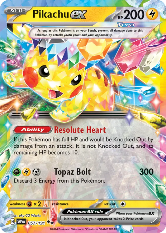 Pikachu ex Pokemon Double Rare 057/191 Surging Sparks
