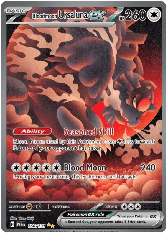 Bloodmoon Ursaluna ex Prismatic Evolutions Special Illustration Rare 168/131