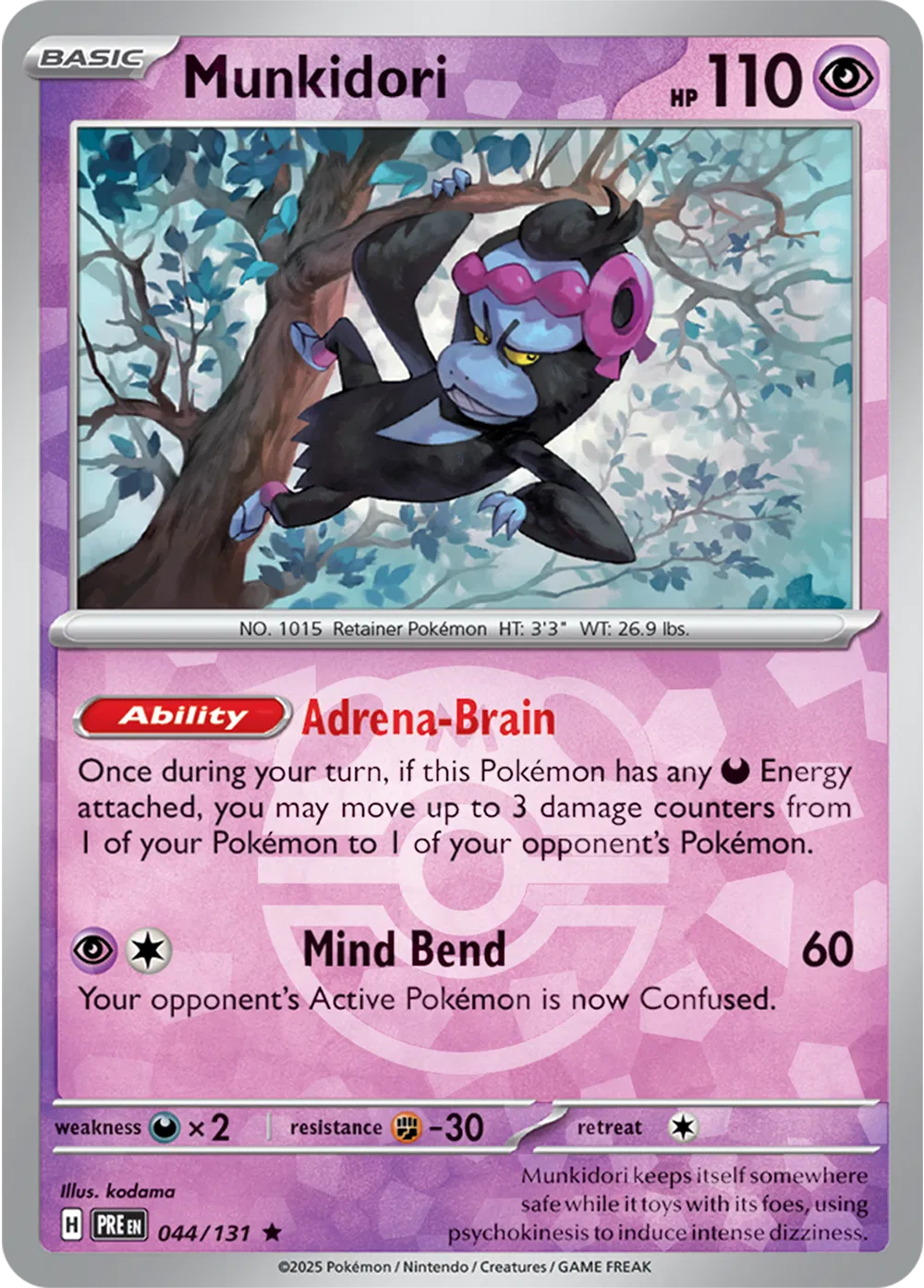 Munkidori (Master Ball Pattern) Prismatic Evolutions Rare 044/131