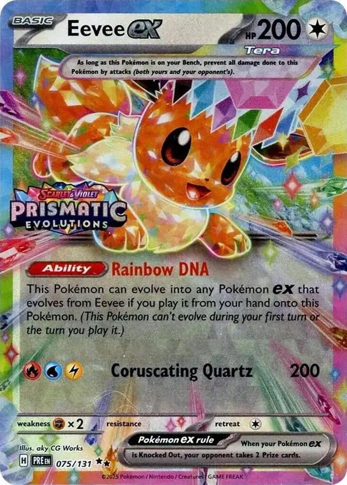 Eevee ex - 075/131 (Prismatic Evolutions Stamp) Pokemon Promo 075/131 MasterSet Co. Eevee ex - 075/131 (Prismatic Evolutions Stamp) Pokemon Promo 075/131 MasterSet Co.