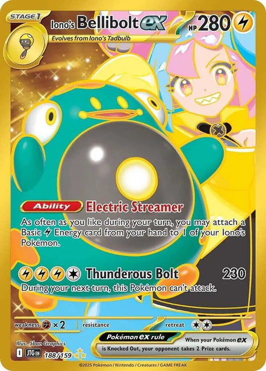 Iono's Bellibolt ex Pokemon Hyper Rare 188/159 Journey Together
