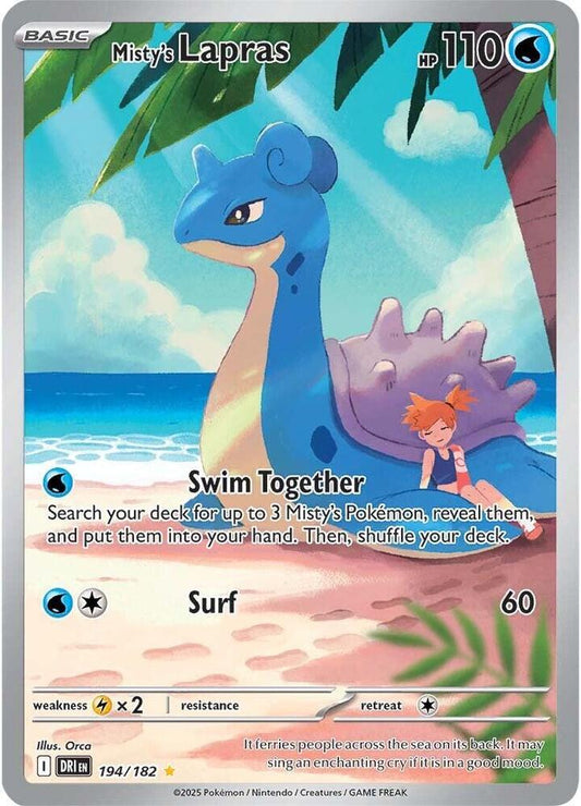 Misty's Lapras Pokemon Illustration Rare 194/182 Destined Rivals - Near mint (NM)