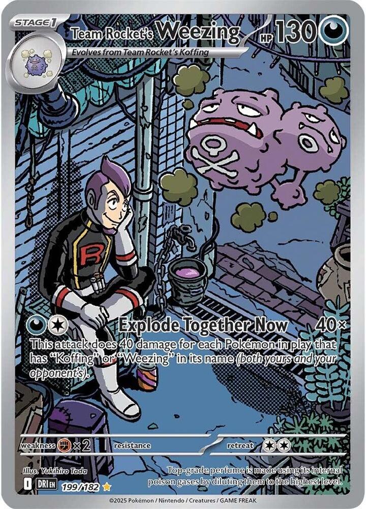 Team Rocket's Weezing Illustration Rare 199/182 Destined Rivals