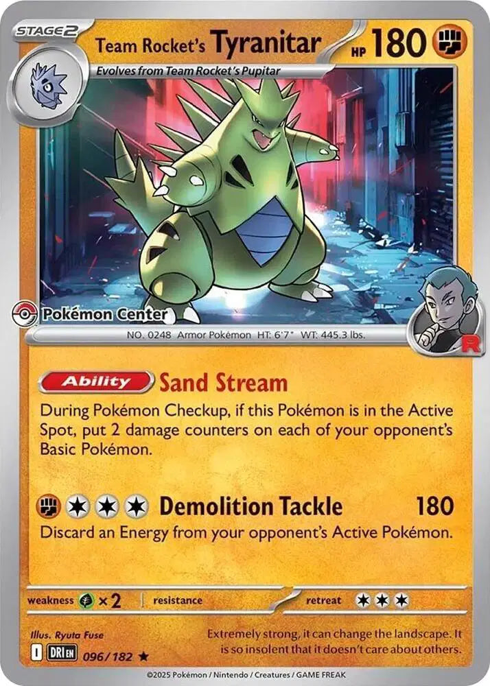 Team Rocket's Tyranitar (Pokemon Center Exclusive) Rare 096/182 Miscellaneous Cards & Products