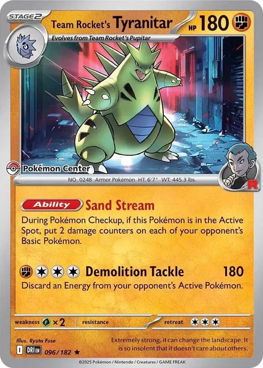 Team Rocket's Tyranitar (Pokemon Center Exclusive)  Rare  096/182 Miscellaneous Cards & Products