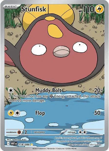 Stunfisk White Flare Illustration Rare 118/086