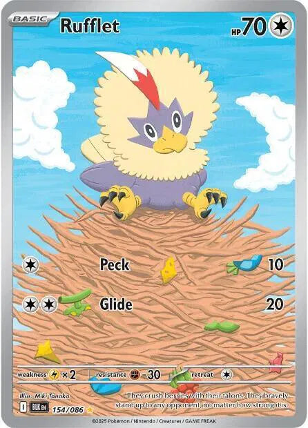 Rufflet Black Bolt Illustration Rare 154/086