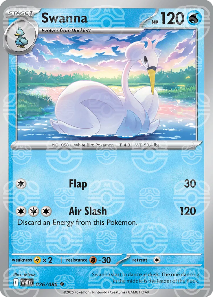 Swanna (Master Ball Pattern) White Flare Uncommon 026/086
