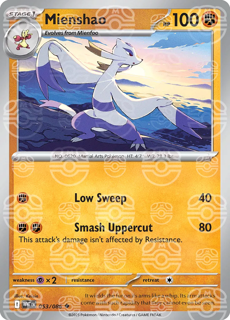 Mienshao (Master Ball Pattern) White Flare Uncommon 053/086
