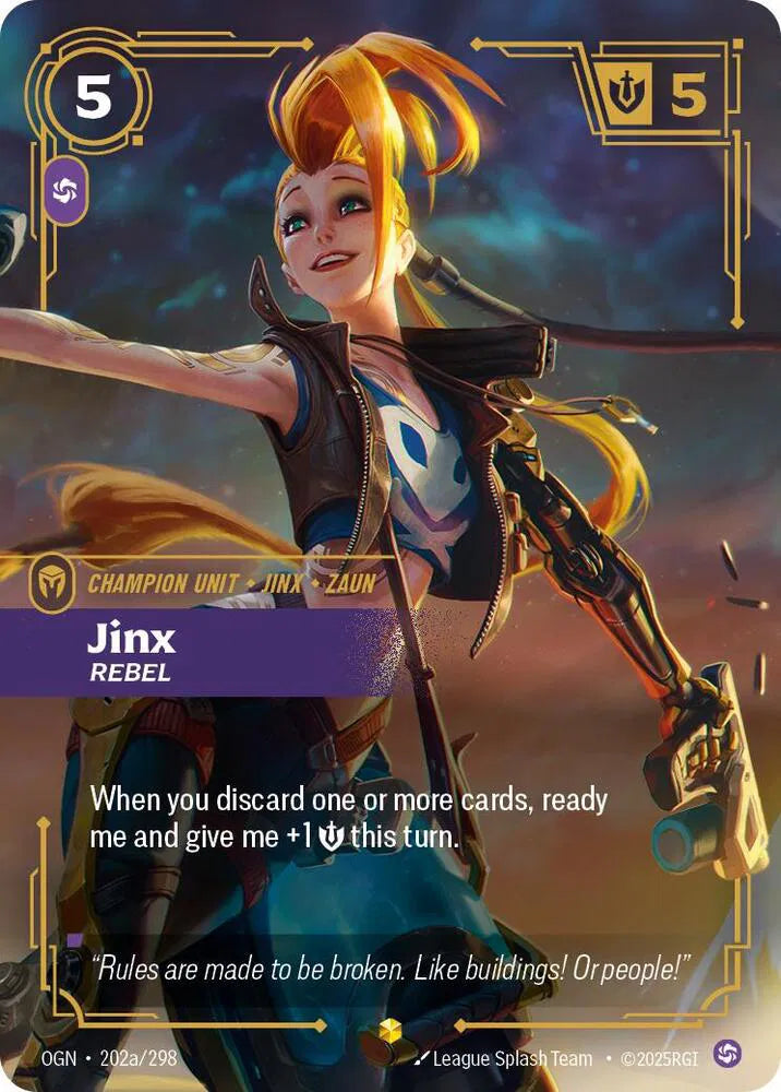Jinx - Rebel (Alternate Art) Origins Alternate Art 202a/298