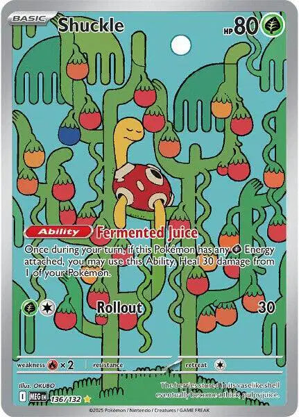 Shuckle Shiny Rare 136/132 Mega Evolution