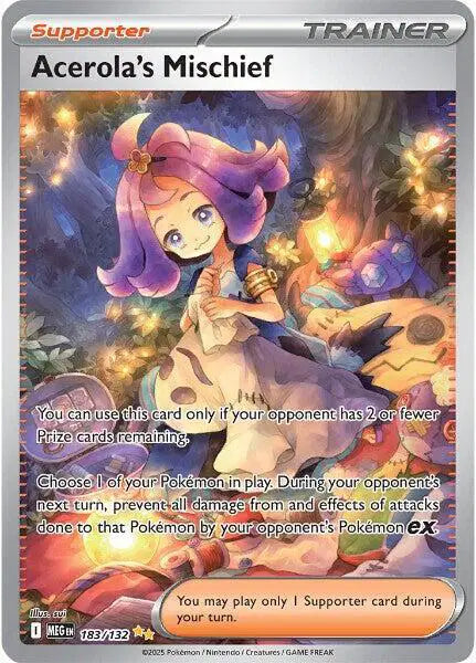Acerola's Mischief Pokemon Special Illustration Rare 183/132 Mega Evolution