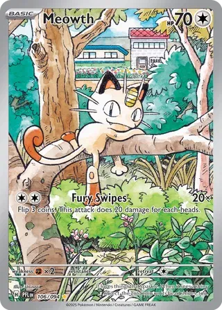 Meowth Phantasmal Flames Illustration Rare 106/094