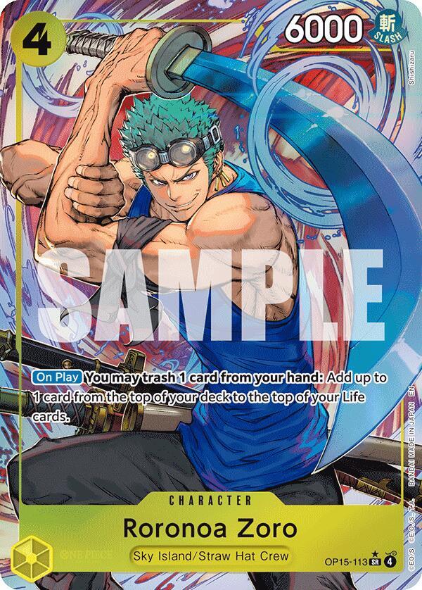 Roronoa Zoro (OP15-113) (Alternate Art) Adventure on Kami's Island SR OP15-113