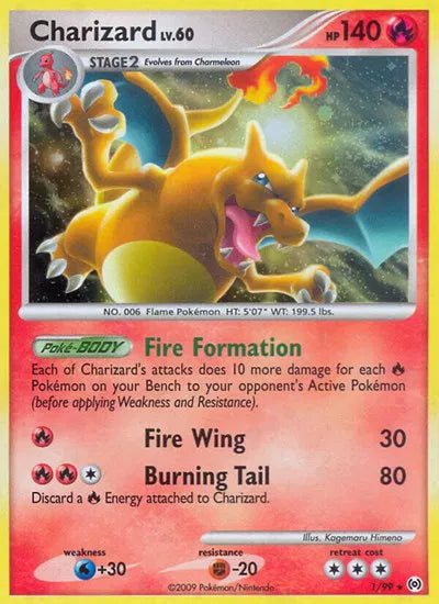 Charizard Pokemon • Holo Rare • 1/99 Platinum Arceus