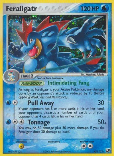 Feraligatr Pokemon Holo Rare 4/115 EX Unseen Forces