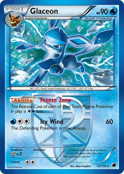 Glaceon (Team Plasma) Plasma Freeze Rare 23