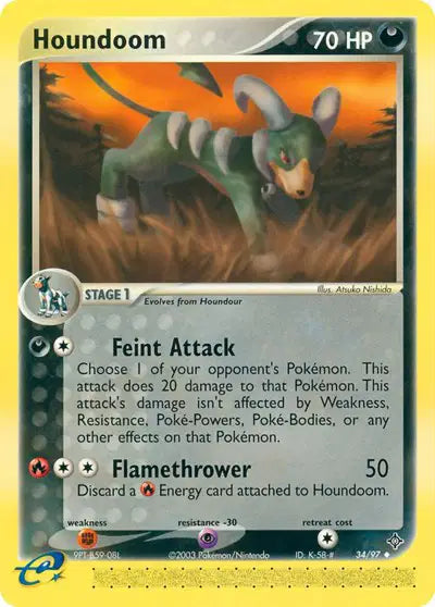 Houndoom Pokemon Uncommon 34 EX Dragon
