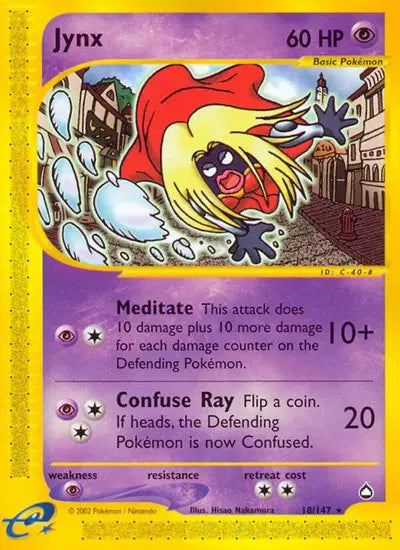 Jynx Pokemon Rare 18 Aquapolis (reverse)