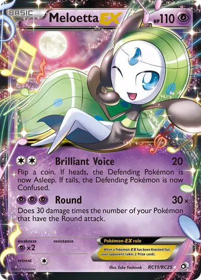 Meloetta EX Pokemon Ultra Rare RC11 Legendary Treasures: Radiant Collections