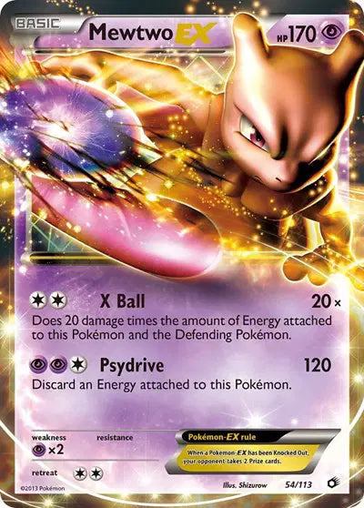 Mewtwo EX Ultra Rare 54 Legendary Treasures