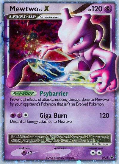 Mewtwo Lv.X Pokemon Holo Rare DP28 Diamond and Pearl Promos