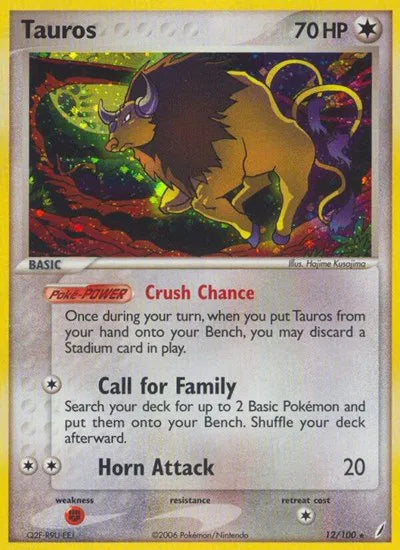 Tauros EX Crystal Guardians Holo Rare 12