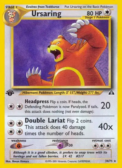 Ursaring (34) Rare 34 Neo Discovery (1st Edition)