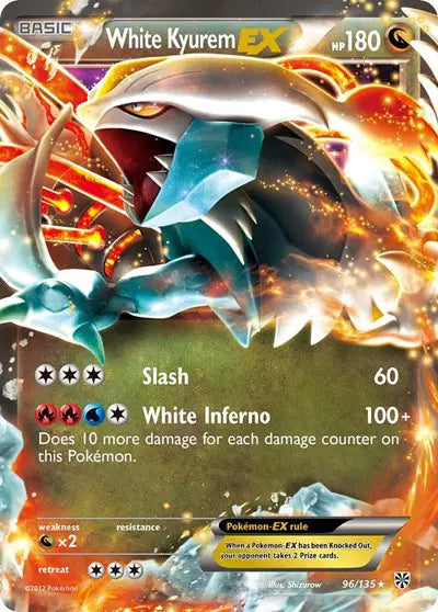 White Kyurem EX Pokemon Ultra Rare 96 Plasma Storm