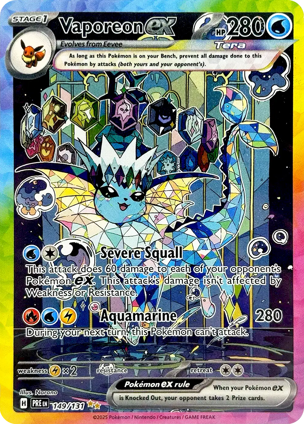 Vaporeon ex Special Illustration Rare 149/131 Prismatic Evolutions