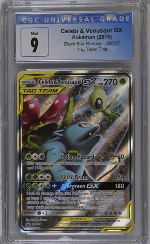 CGC 9 Mint Celebi & Vensuaur GX Pokemon (2019) Black star Promos