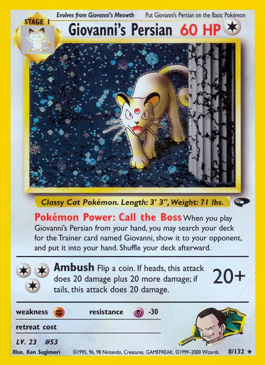 Giovanni's Persian Gym Challenge Holo Rare 8