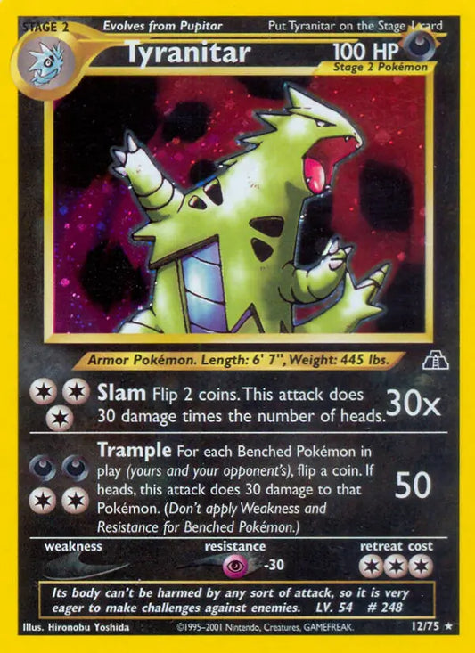 Tyranitar (12) Neo Discovery Holo Rare 12