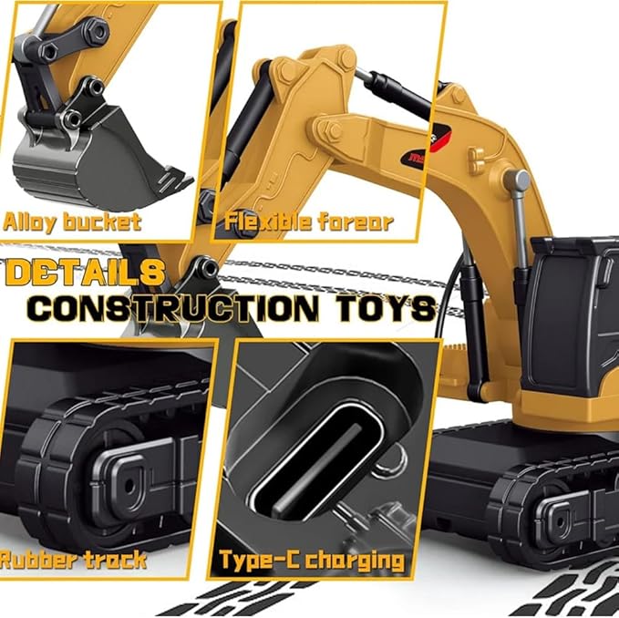 Microcrew Mini RC Construction Series – Pocket Dump Truck, Excavator & Forklift, 1/64 2.4GHZ Mini RC Car Toy Gifts for Adults