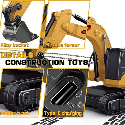 Microcrew Mini RC Construction Series – Pocket Dump Truck, Excavator & Forklift, 1/64 2.4GHZ Mini RC Car Toy Gifts for Adults