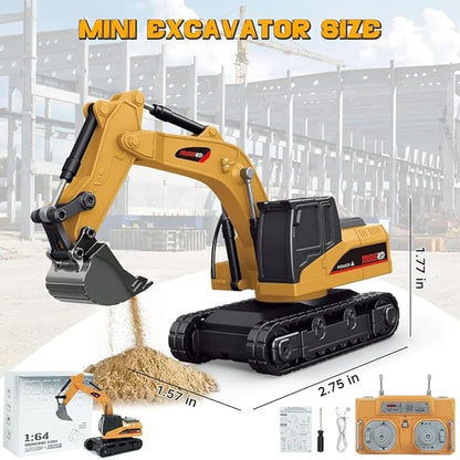 Microcrew Mini RC Construction Series – Pocket Dump Truck, Excavator & Forklift, 1/64 2.4GHZ Mini RC Car Toy Gifts for Adults