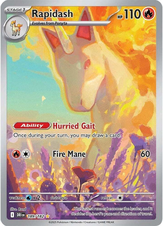 Rapidash Pokemon Illustration Rare 189/182 Destined Rivals