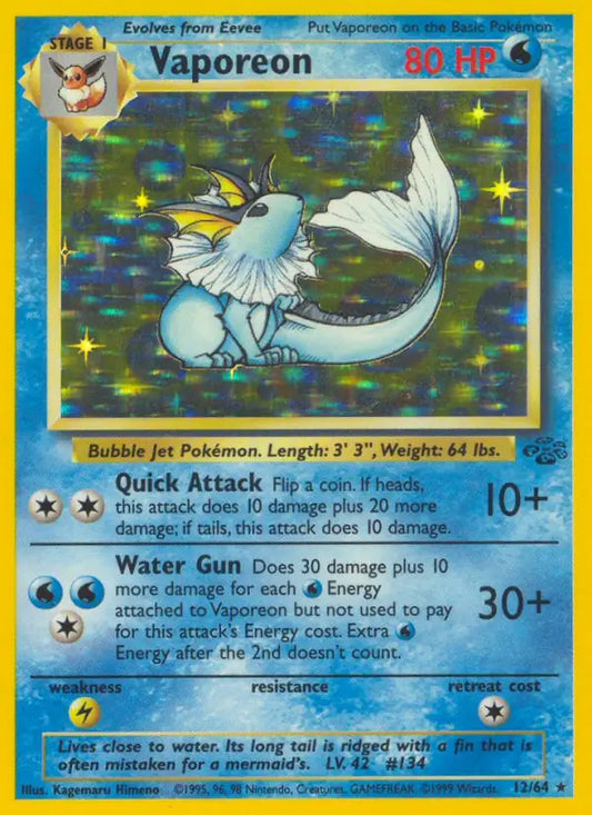 Vaporeon Jungle Holo Rare 12