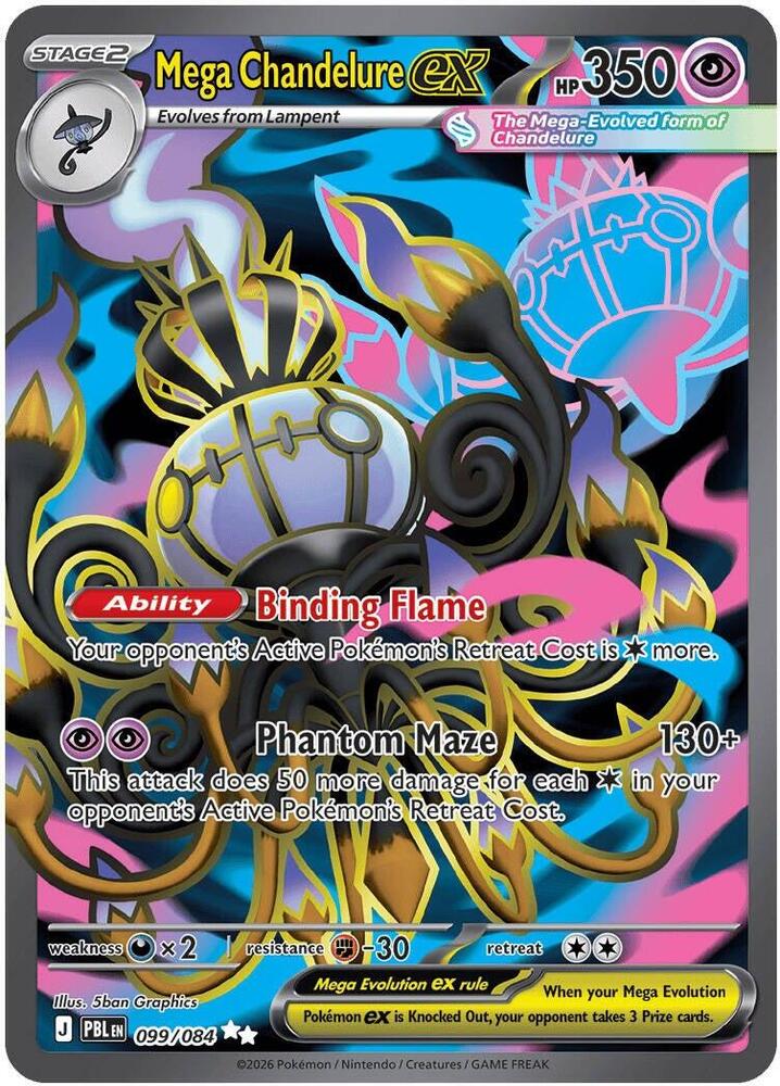 Mega Chandelure ex - 099/084 - ME05: Pitch Black (PBL) ME05: Pitch Black