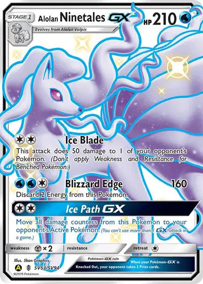 Alolan Ninetales GX (SV53/SV94) Hidden Fates: Shiny Vault