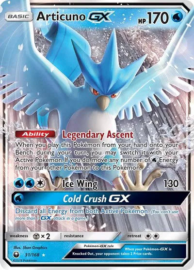 Articuno GX Ultra Rare 31 Celestial Storm