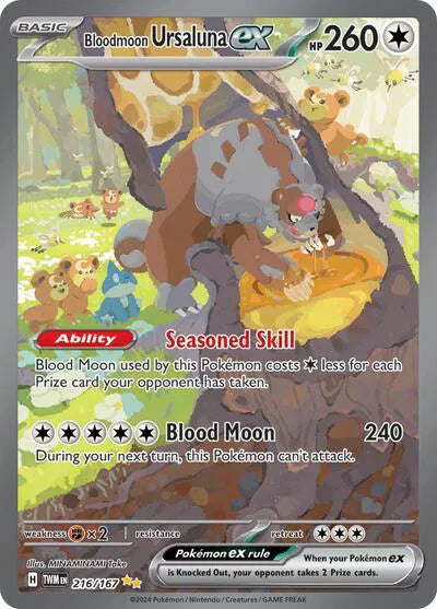 Bloodmoon Ursaluna ex Special Illustration Rare 216/167 Twilight Masquerade
