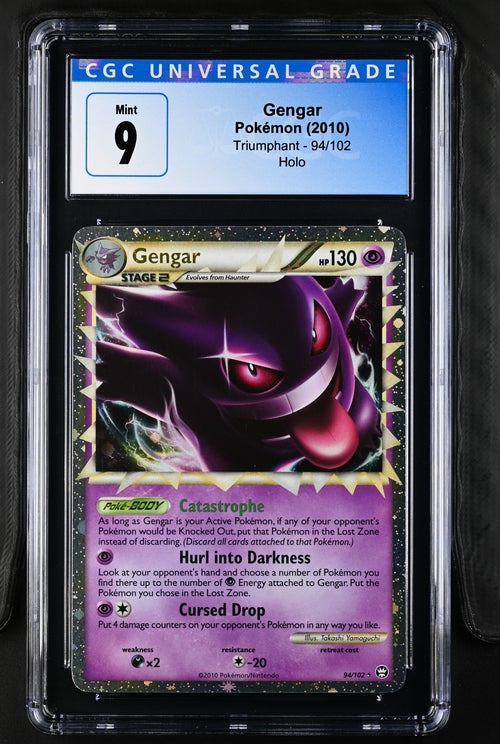 Gengar Pokemon (2010) Triumphant - 94/102 Holo CGC Mint 9