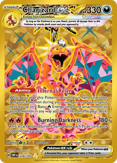 Charizard ex Pokemon Hyper Rare 228/197 Obsidian Flames - Mint (M)