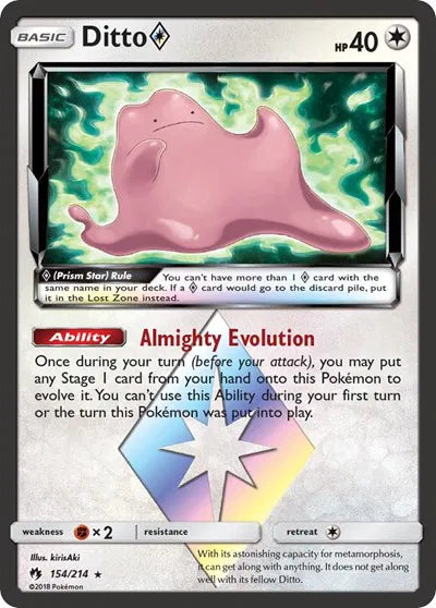 Ditto Prism Star - Lost Thunder Prism Rare (154/214)