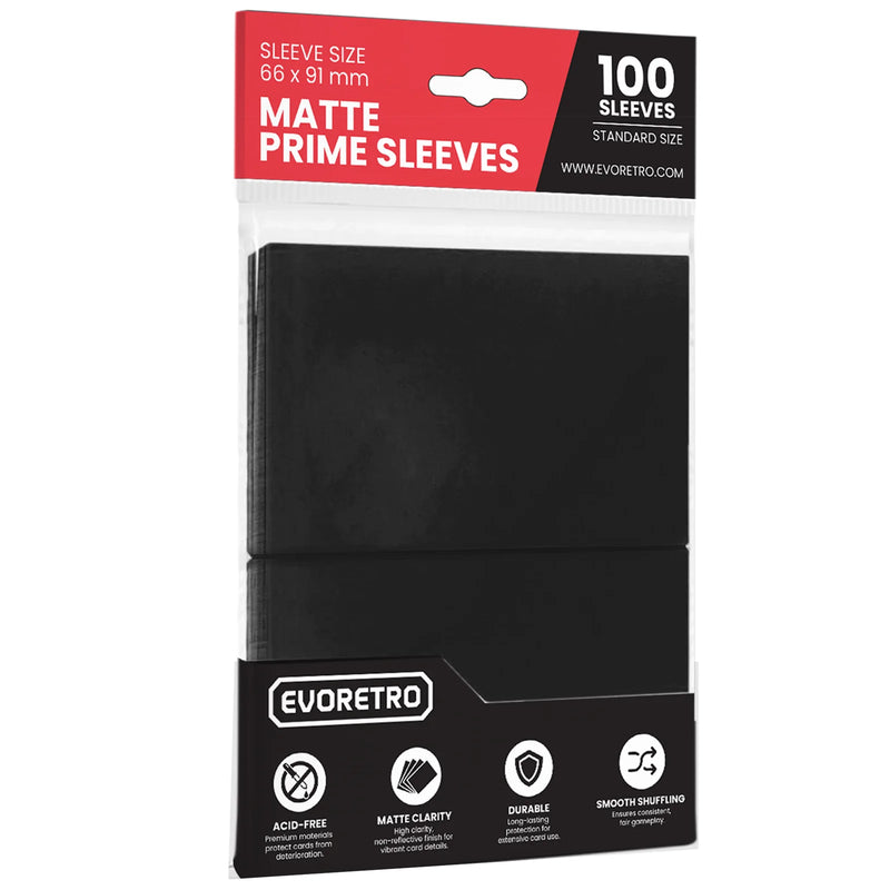 Evoretro Matte Prime Card Sleeves (Black) (100ct)