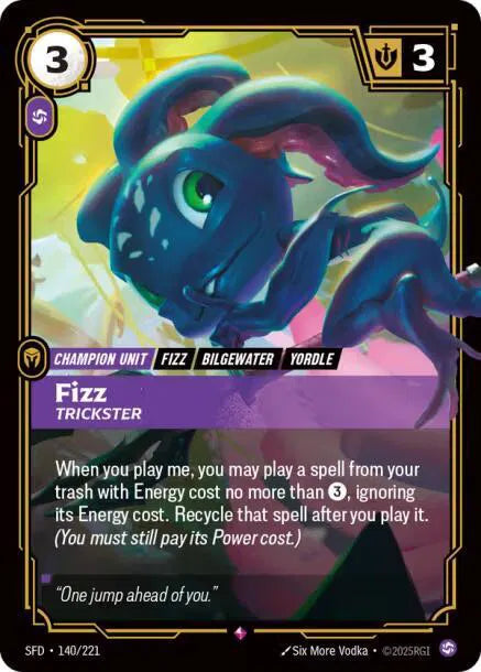Fizz - Trickster Spiritforged Rare • 140/221 Foil