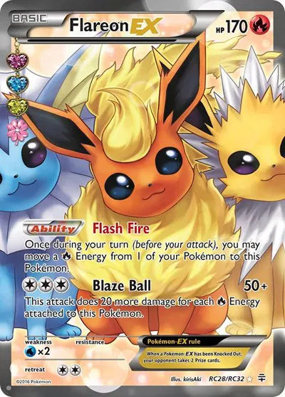 Flareon EX (Full Art) Ultra Rare RC28 Generations: Radiant Collection