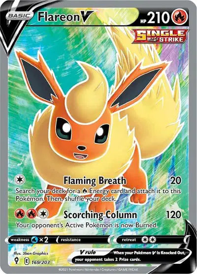 Flareon V (Full Art) (169/203) Evolving Skies